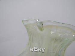 Pair of Antique Opalescent Vaseline Glass Shades Bullseye Oil Gas Lamp