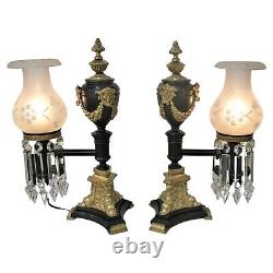 Pair of Bronze Argand Lamps Thomas Messenger & Son