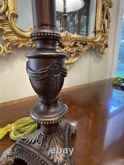 Pair of Buffet/Table Lamps Oil-Rubbed Bronze Finish withAntique Gold Burnishing