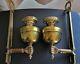 Pair of Vintage Brass Wall Sconce Oil Lamps with Hands by John Scott in England