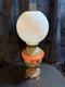 Parlor Lamp Antique Electrified Oil Lamp GWTW Fox & Roses Scene Floral 23 T