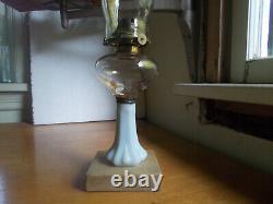 Patented Nov. 2,1858 Early Marble Base Oil Lamp With Milkglass Teardrop Stem Nice