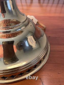 Perfect Pair of Working Antique Polished Brass Oil Lamps Converted to Electric