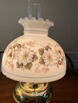 Perfect Pair of Working Antique Polished Brass Oil Lamps Converted to Electric
