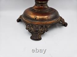 Pittsburgh Glass Bull's Eye Parlor Oil Lamp Base, Red Cardinal, 1895-1905