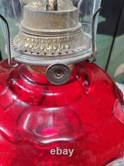 Plume & Atwood P&A Company FANCY Ruby Red Oil Lamp SWEET