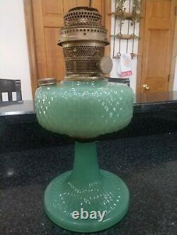 Quilt Green Moonstone Oil Lamp Aladdin Mantle Lamp Company