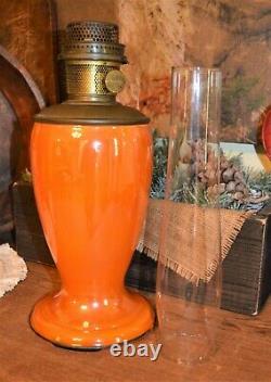 RARE ALADDIN ORANGE VENETIAN MODEL 12 ART CRAFT 1246 OIL LAMP #12 Burner Chimney