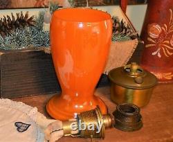 RARE ALADDIN ORANGE VENETIAN MODEL 12 ART CRAFT 1246 OIL LAMP #12 Burner Chimney