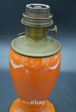 RARE ALADDIN ORANGE VENETIAN MODEL 12 ART CRAFT 1246 OIL LAMP #12 Burner Chimney