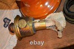 RARE ALADDIN ORANGE VENETIAN MODEL 12 ART CRAFT 1246 OIL LAMP #12 Burner Chimney