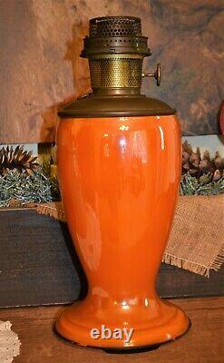 RARE ALADDIN ORANGE VENETIAN MODEL 12 ART CRAFT 1246 OIL LAMP #12 Burner Chimney