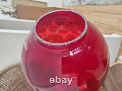 RARE ANTIQUE OIL Converted ROCHESTER Ruby Red GLASS GRAND VICTORIAN BANQUET LAMP