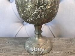 RARE ANTIQUE Rustic Brass Urn Metal Wine Vessel Water Pitcher Aladdin Oil Lamp