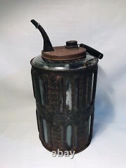 RARE Adams And Westlake Co Chicago Glass Kerosene Fluid Oil Lamp Lantern Filler