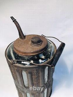 RARE Adams And Westlake Co Chicago Glass Kerosene Fluid Oil Lamp Lantern Filler