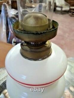 RARE! Antique BEAUTIFUL white Oil or Kerosene Victorian Lamp Glass