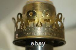 RARE Antique CA Kleenman 1870s Brass Oil PRINCE Model Student Lamp ELECTRIFIED