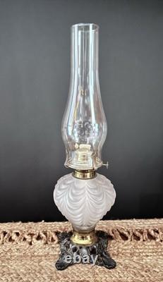 RARE Antique Fostoria 308 Peg (OMN) Satin Finish Drape Oil Lamp 1904