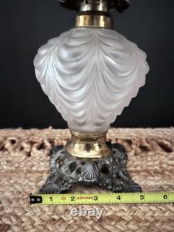 RARE Antique Fostoria 308 Peg (OMN) Satin Finish Drape Oil Lamp 1904