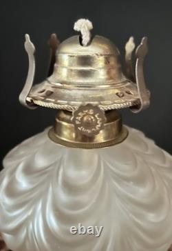 RARE Antique Fostoria 308 Peg (OMN) Satin Finish Drape Oil Lamp 1904