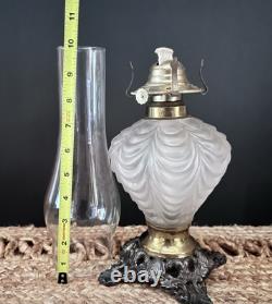 RARE Antique Fostoria 308 Peg (OMN) Satin Finish Drape Oil Lamp 1904