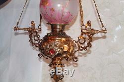 RARE B&H Hanging Kerosene Lamp -Victorian Library Gone with the Wind Oil (GWTW)