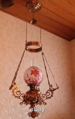 RARE B&H Hanging Kerosene Lamp -Victorian Library Gone with the Wind Oil (GWTW)