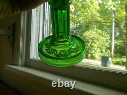 RARE EMERALD GREEN RIVERSIDE FERN OIL LAMP 1890s ORIGINAL WITH RIVERSIDE COLLAR