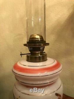 RARE! French Antique Napoleon Oil Kerosene Victorian Lamp Glass