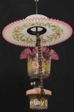 RARE Victorian Hanging Oil Lamp Antique Chandelier