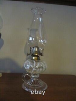 RARE Victorian Threaded Kerosene Oil Table Lamp (Beautiful)