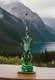 RARE antique green 20lb Heavy 26 Tall glass brass table lamp