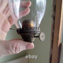 Rare 1859 Holmes Booth & Hayden's Spring Clip Lip Burner With Original Chimney
