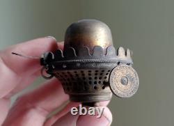 Rare 1859 Holmes Booth & Hayden's Spring Clip Lip Burner With Original Chimney