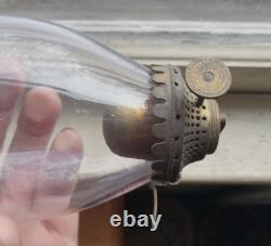 Rare 1859 Holmes Booth & Hayden's Spring Clip Lip Burner With Original Chimney