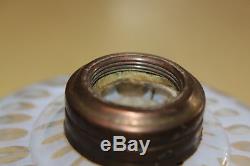 Rare 1880 Antique EAPG Leaf & Jewel Opalescent coin dot Kerosene Oil Finger Lamp