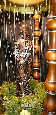 Rare 1970's Hanging Antique Oil Rain Lamp with Don Juan Statue