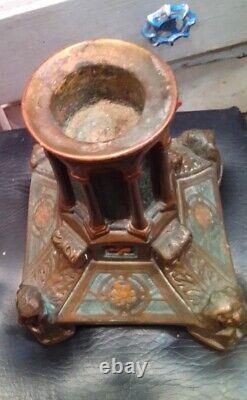 Rare ANTIQUE Galvano Bronze P. Mori And Son Pedestal Oil Lamp Base