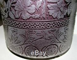 Rare Aesthetic Etruscan Victorian Gas Oil Lamp Shade Floral Insects Birds 4-3/4