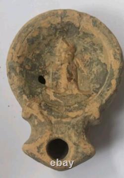 Rare Ancient Roman Terracotta Oil Lamp With Figure 200-400 Ad