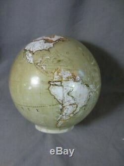 Rare Antique Atlas Map Of World Globe Oil Lamp Shade