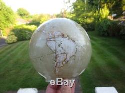 Rare Antique Atlas Map Of World Globe Oil Lamp Shade