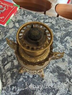 Rare Antique B&H Bradley & Hubbard Brass Parlor Banquet Oil Lamp 24 tall