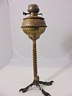 Rare Antique Bradley Hubbard 1800s Brass Oil Lamp