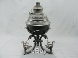 Rare Antique Bradley & Hubbard B&H Wrought Iron Oil Lamp With Burner 1896