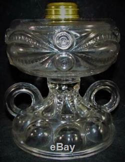 Rare Antique Eyewinker Wedding Lamp Oil Kerosene with 2 Handled Bubble Base