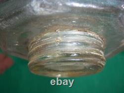 Rare Antique Figural Stem Kerosene Oil Lamp w Rare Dated Screw on Glass Font