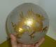 Rare Antique French Chinese Dragon Gold Leaf Oil Lamp Shade