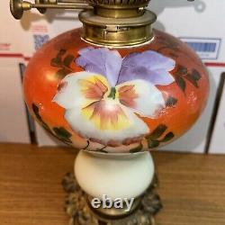 Rare Antique Gone With The Wind GWTW Parlor Oil Lamp Flower 18th Century